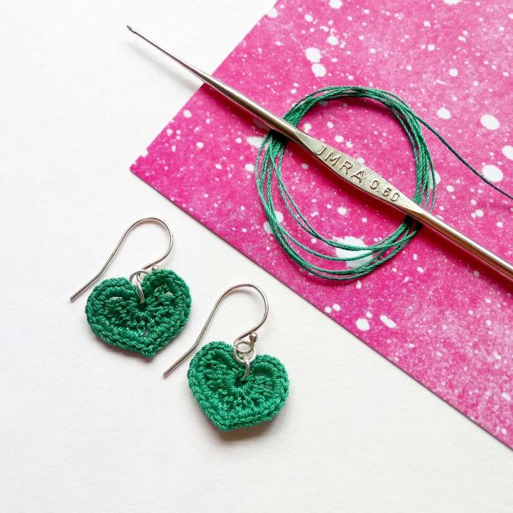 Crochet Micro Heart Earrings Diagram