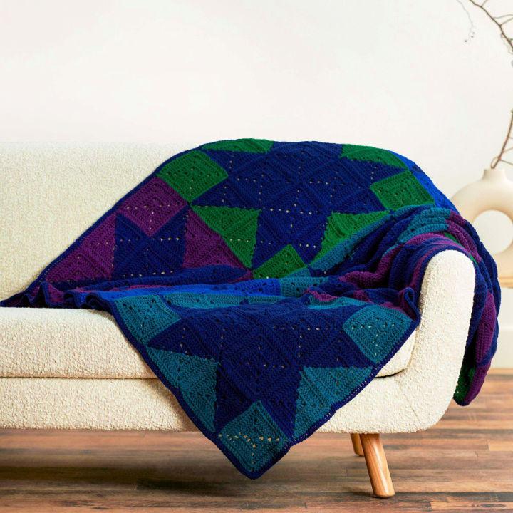 Crochet Modern Patchwork Stars Blanket Pattern