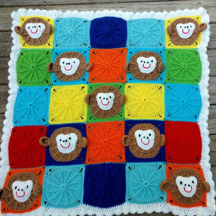 Crochet Monkey Around Baby Blanket Pattern