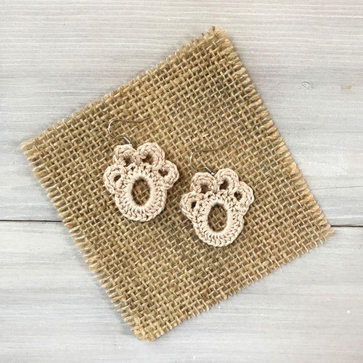 Free Crochet Paw Print Earrings Pattern