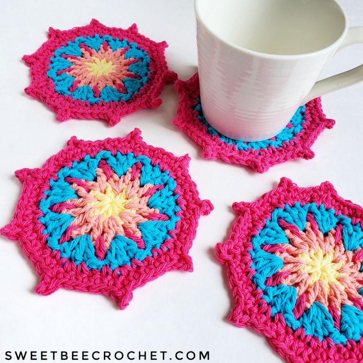 Cool Crochet Picot Points Cup Coasters Pattern