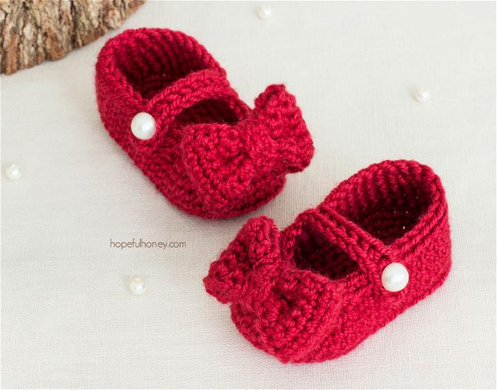 Cool Crochet Ruby Red Mary Jane Booties Pattern