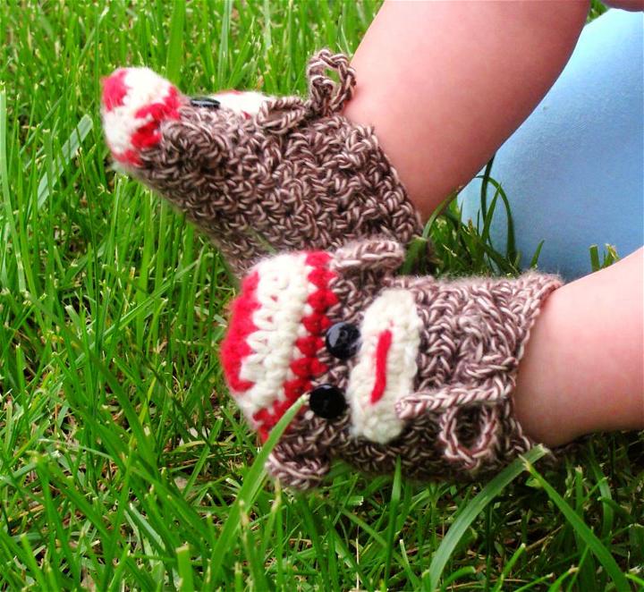 Cute Crochet Sock Monkey Infant Booties Pattern
