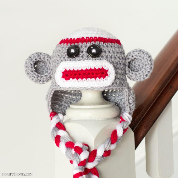 Pretty Crochet Sock Monkey Baby Hat Pattern