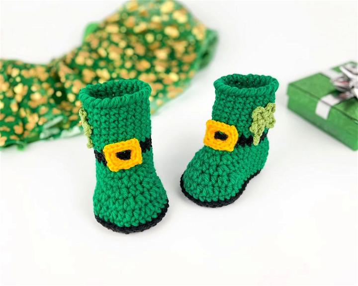 Crochet St Patrick's Day Baby Booties - Free PDF Pattern