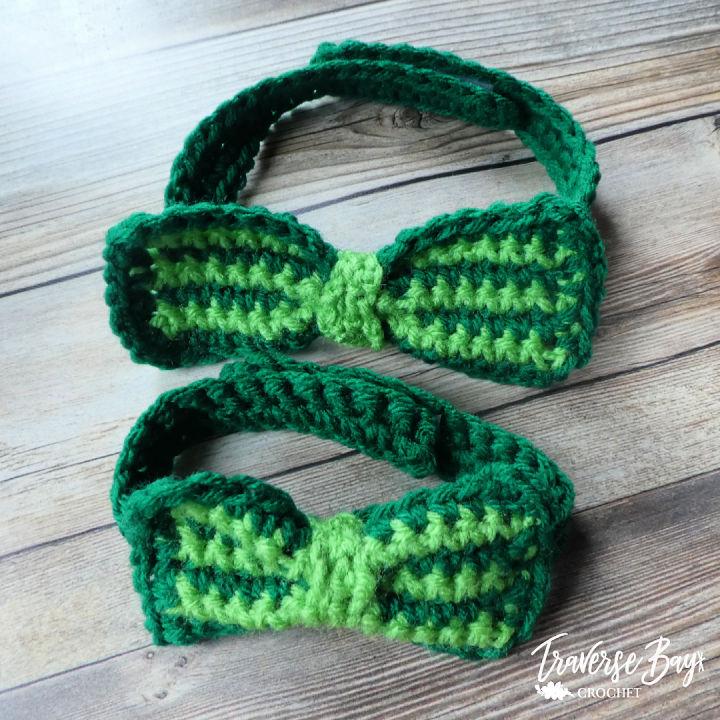 Crochet St Patricks Day Bow Tie