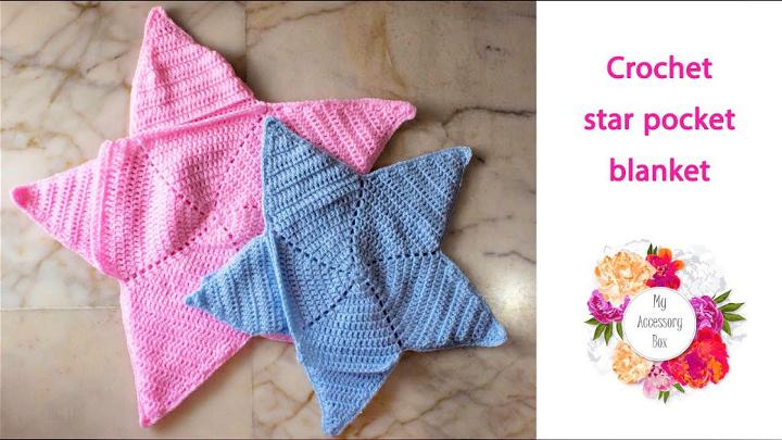 Crochet Star Shaped Pocket Baby Blanket
