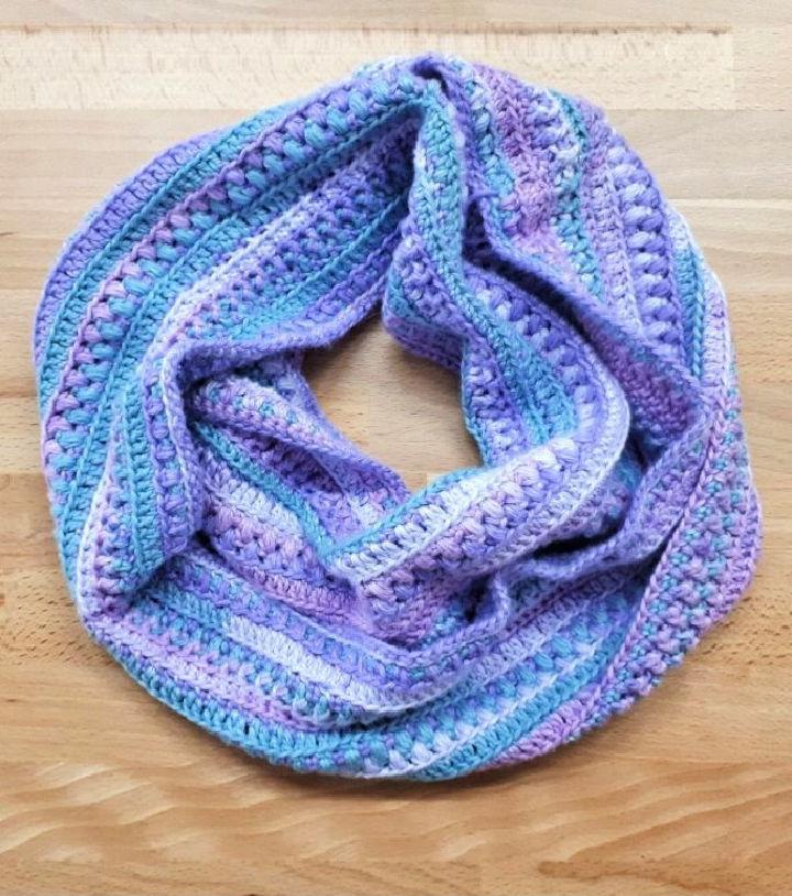Crochet Textured Infinity Scarf - Step By Step Instructions