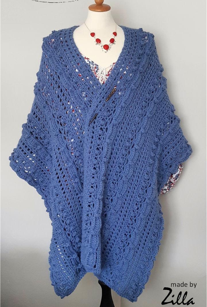 Crochet Time Curve Poncho V Shawl Pattern