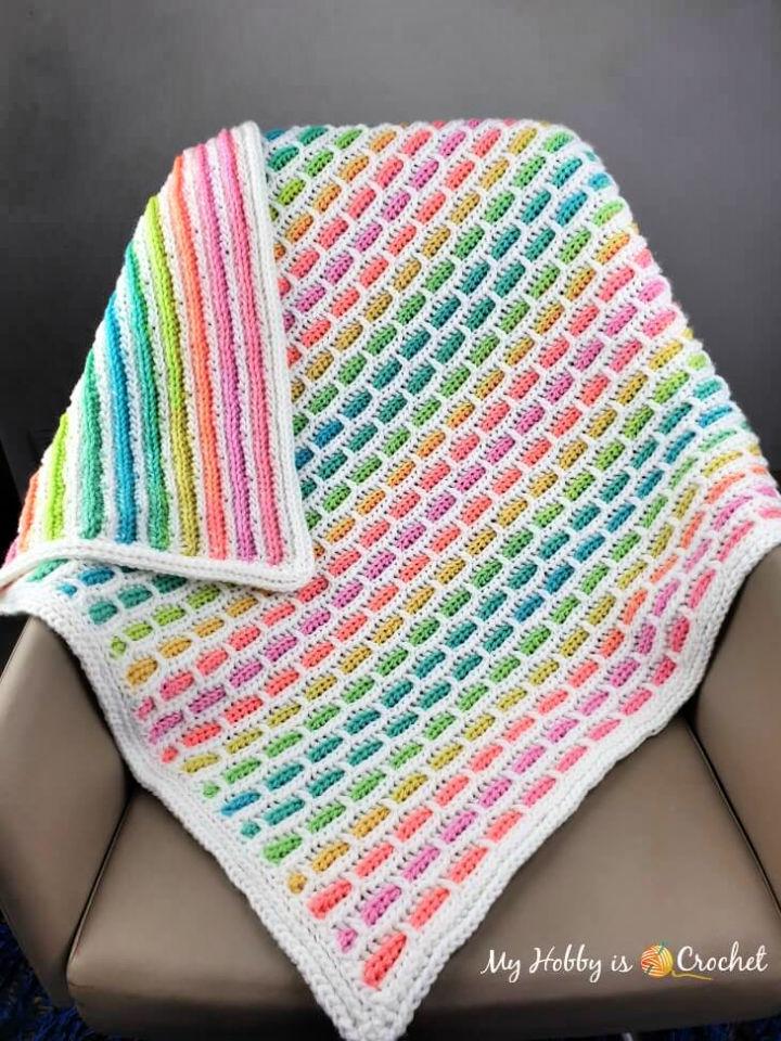 Crocheted Unicorn Bricks Baby Blanket Pattern