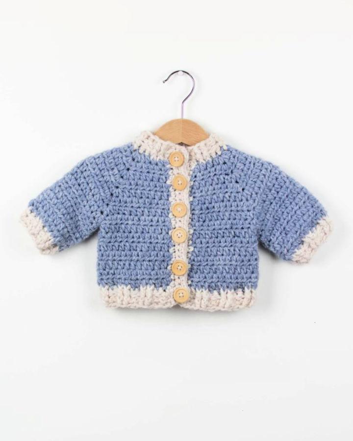 Crochet Winter Snowflake Baby Sweater Pattern
