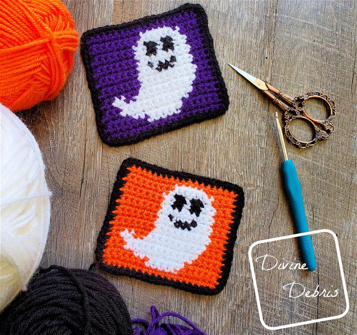 Cute Coaster Ghost Coasters - Free Pattern