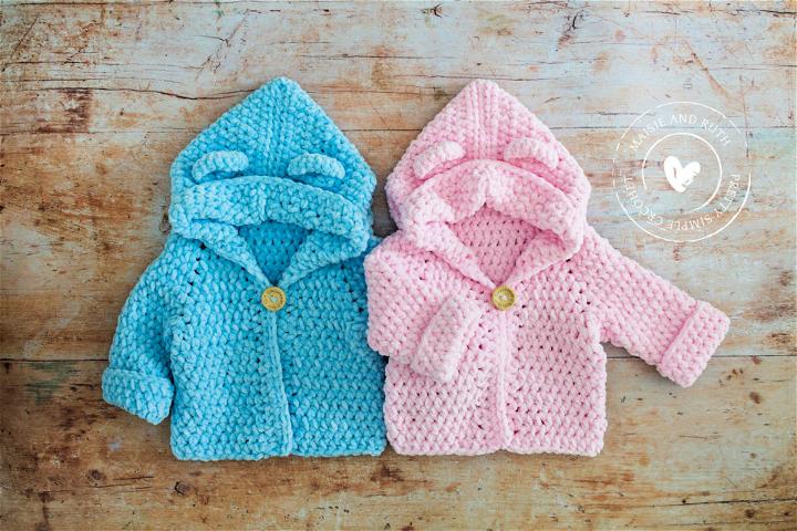 Cute Crochet Baby Hoodie Pattern With Ears