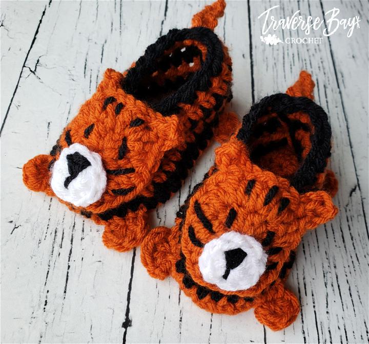 Cute Crochet Tiger Baby's Booties Pattern