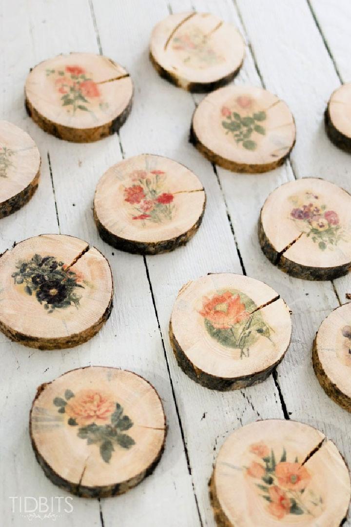 DIY Botanical Wooden Slices