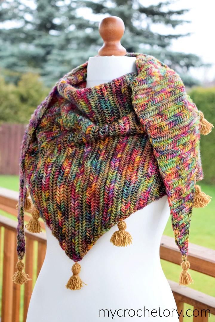 Diana Herringbone Crochet Stitch Shawl Pattern