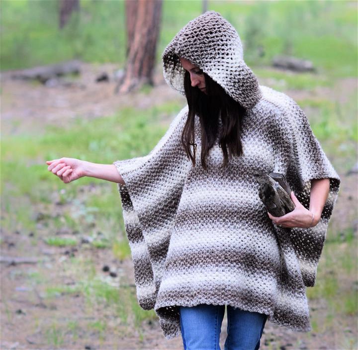 Crochet Driftwood Oversized Hooded Poncho Pattern