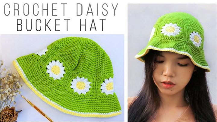 Easy Crochet Daisy Bucket Hat Tutorial