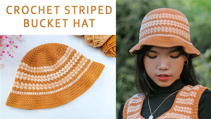 Easy Crochet Striped Bucket Hat Tutorial
