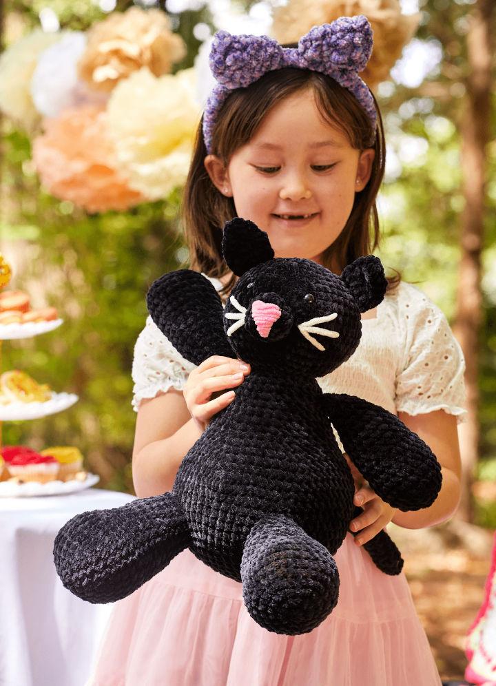 Modern Crochet Black Plush Cat Pattern