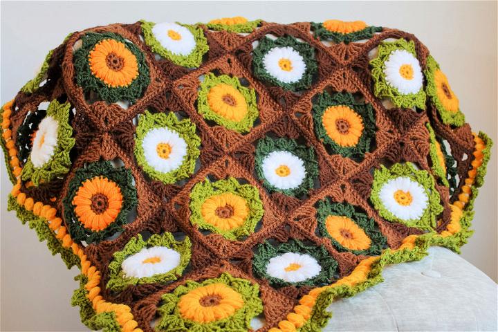 Free Crochet Flower Medley Blanket Pattern