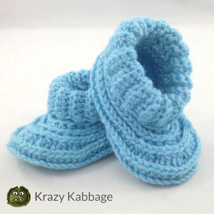 Free Crochet Ribbed Baby Booties Pattern