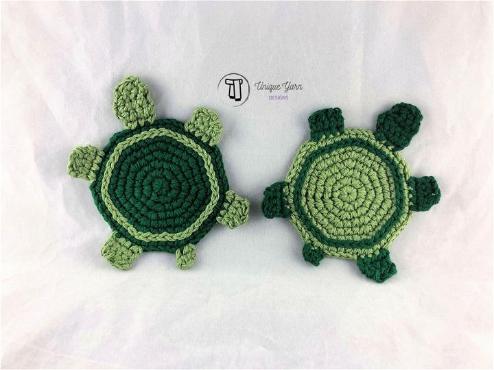Free Crochet Turtle Coasters Pattern 