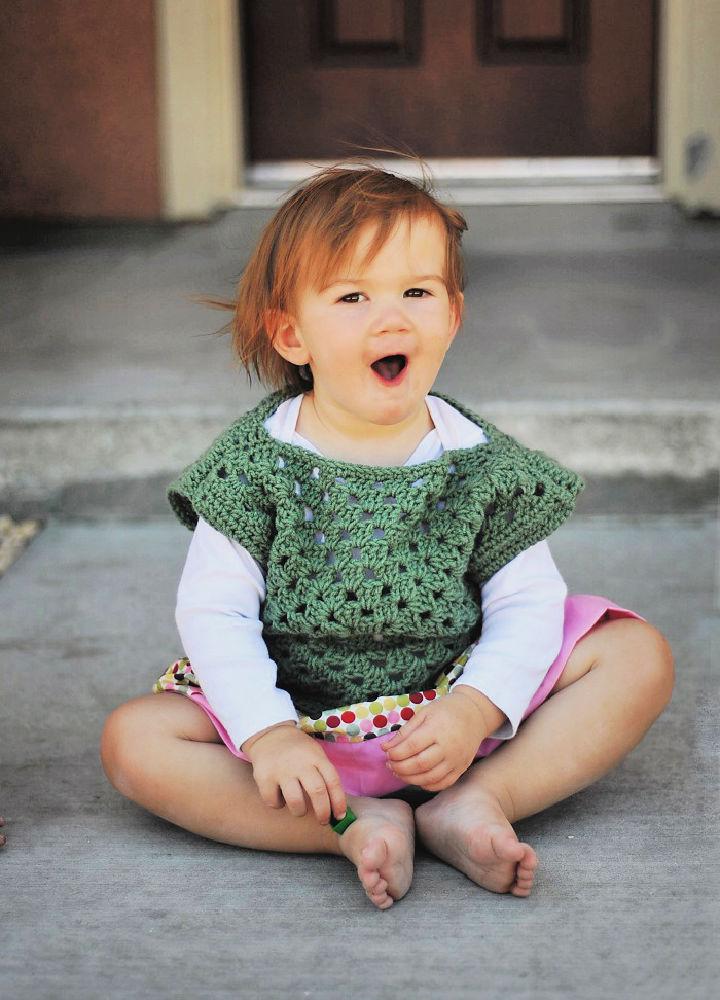 Free Crochet Granny Square Baby Sweater Pattern