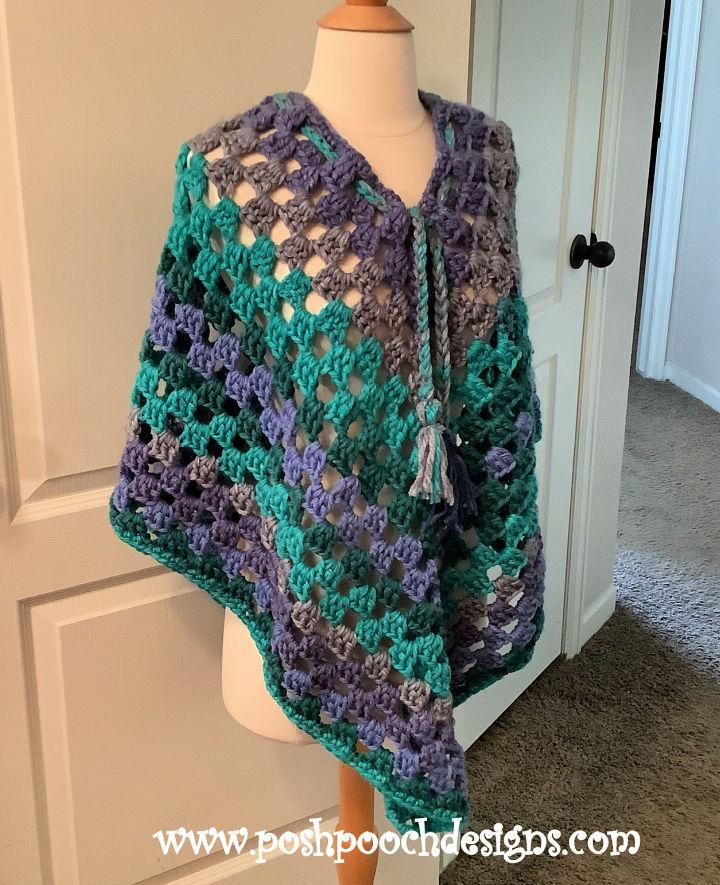 Funky Chunky Crochet Poncho Pattern