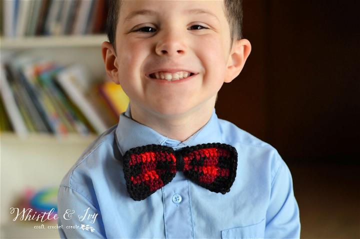 Gorgeous Crochet Plaid Bow Tie Pattern