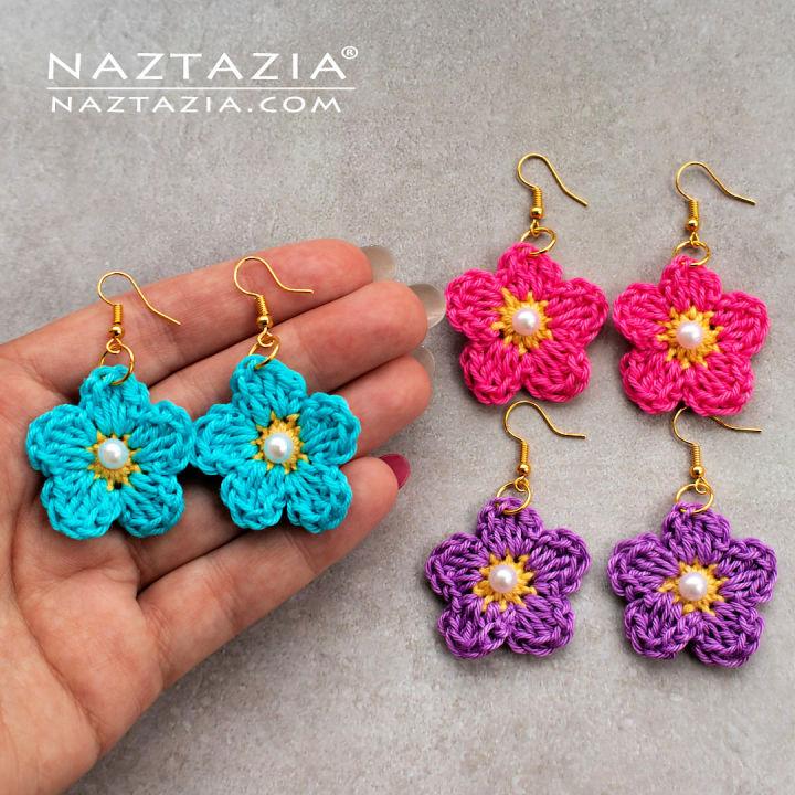How to Crochet Flower Earrings Free Pattern