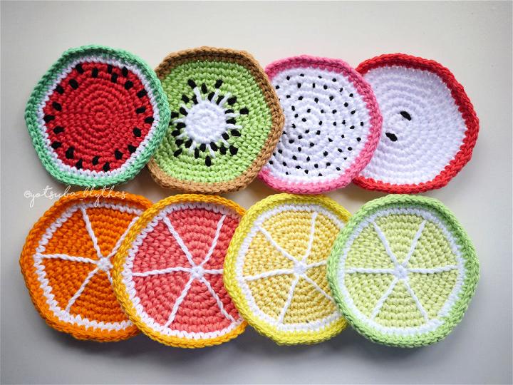 Free Crochet Pattern for Fruit Coasters