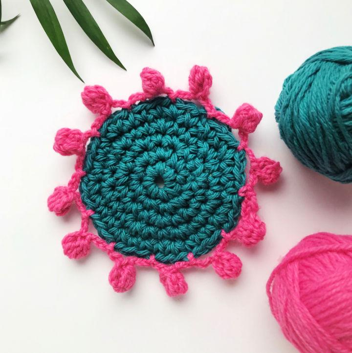 Free Crochet Pom Pom Coaster Pattern