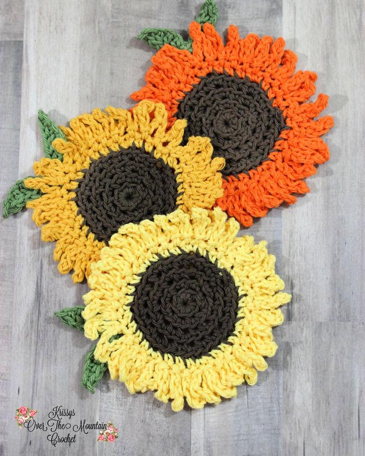 Fastest Crochet Sunflower Coaster Pattern