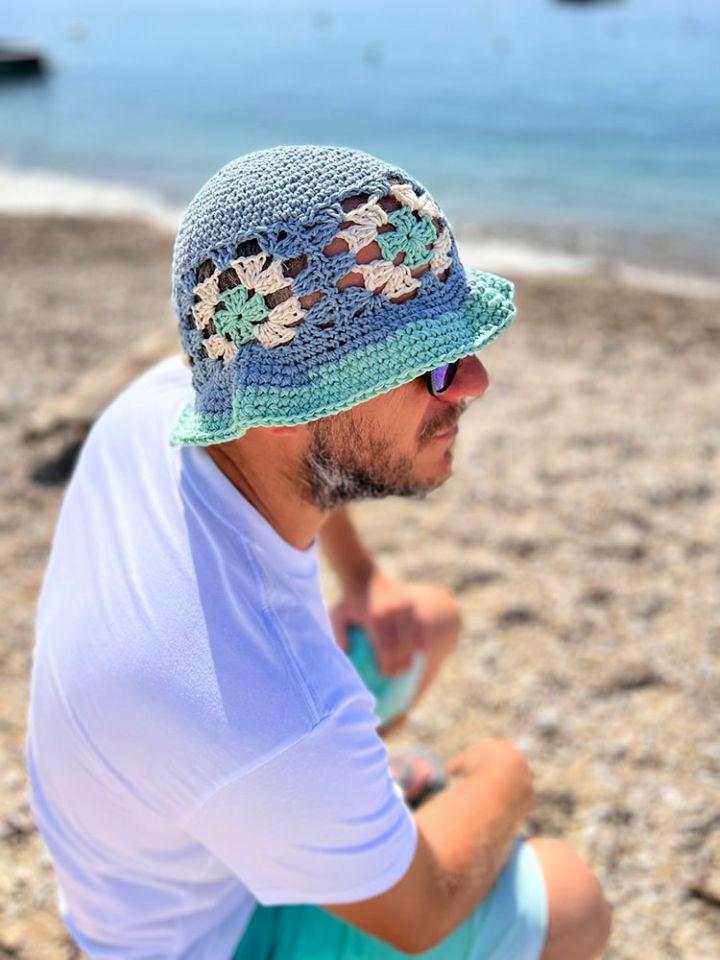 How to Crochet a Granny Square Bucket Hat Step By Step