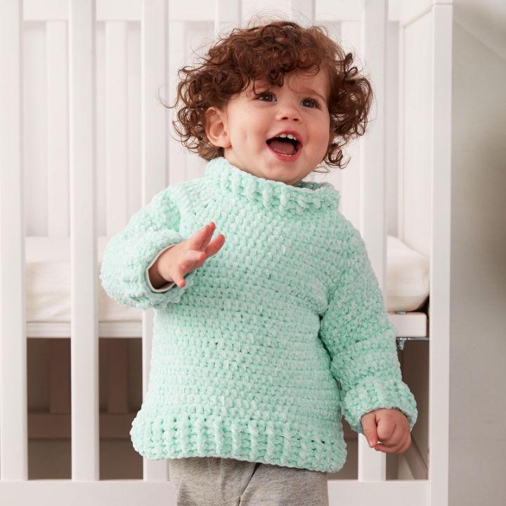 How to Crochet a Velvet Baby Sweater - Free Pattern