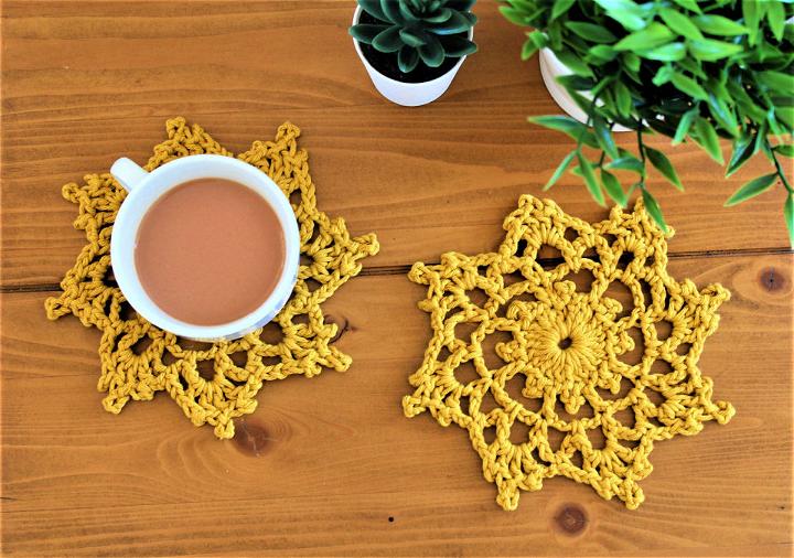 Lacy Crochet Flower Coaster Pattern