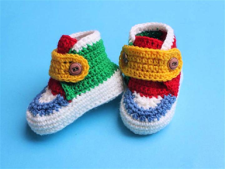 Latest Crochet Baby Flaps Converse Booties Pattern