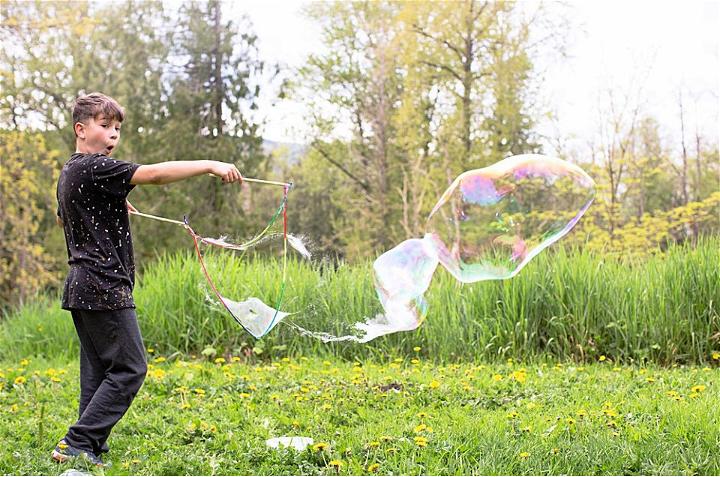 Make Giant Bubbles Wands at Home for Pennies
