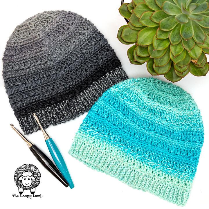 One Skein Crochet Hat Pattern for Men's 