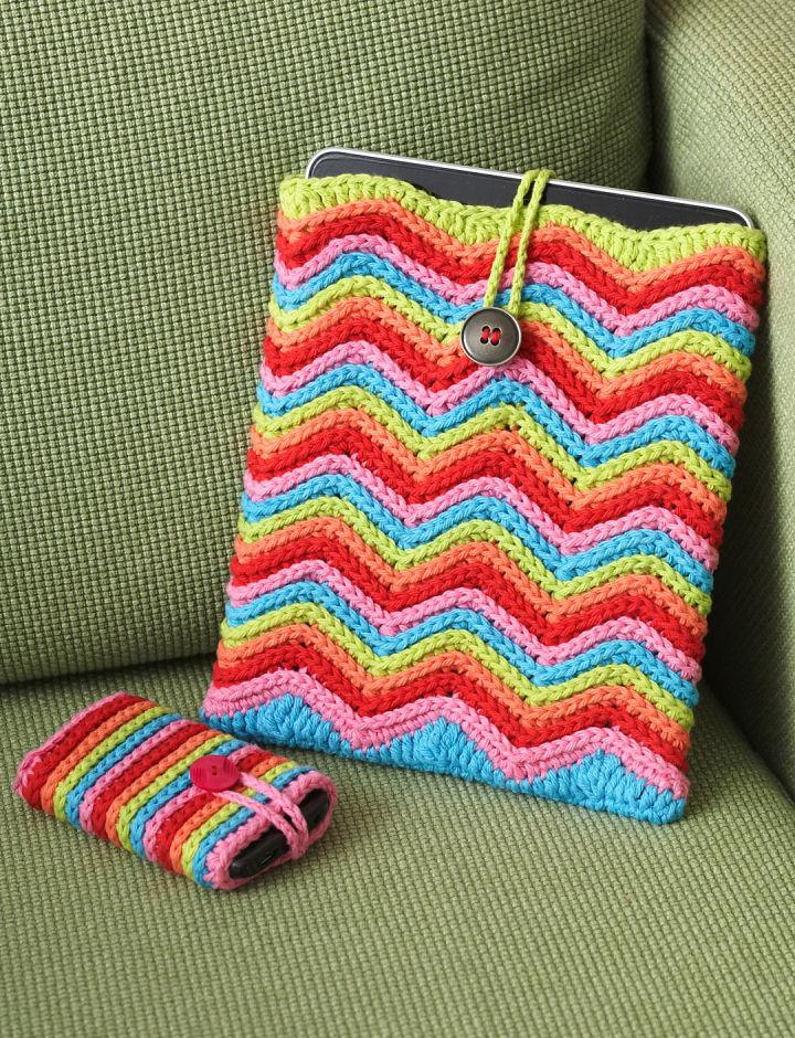 Cool Crochet Rainbow Stripes Phone Cover Pattern