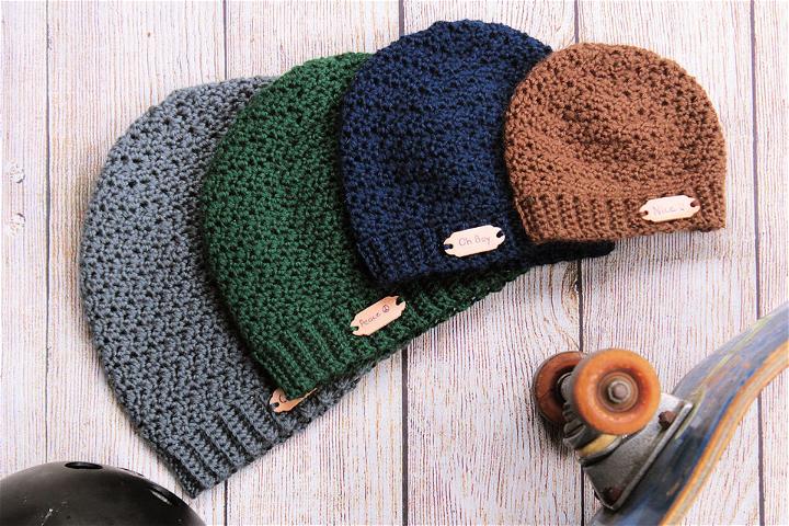 Free Crochet Ripple Men Hat Pattern