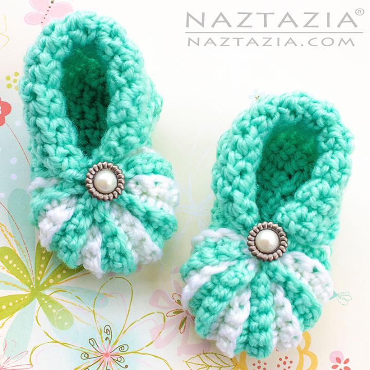 Simple Crochet Baby Girl Shoes Pattern