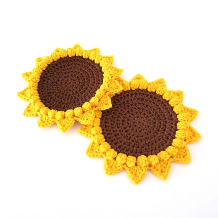  Simple Crochet Sunflower Coaster Diagram