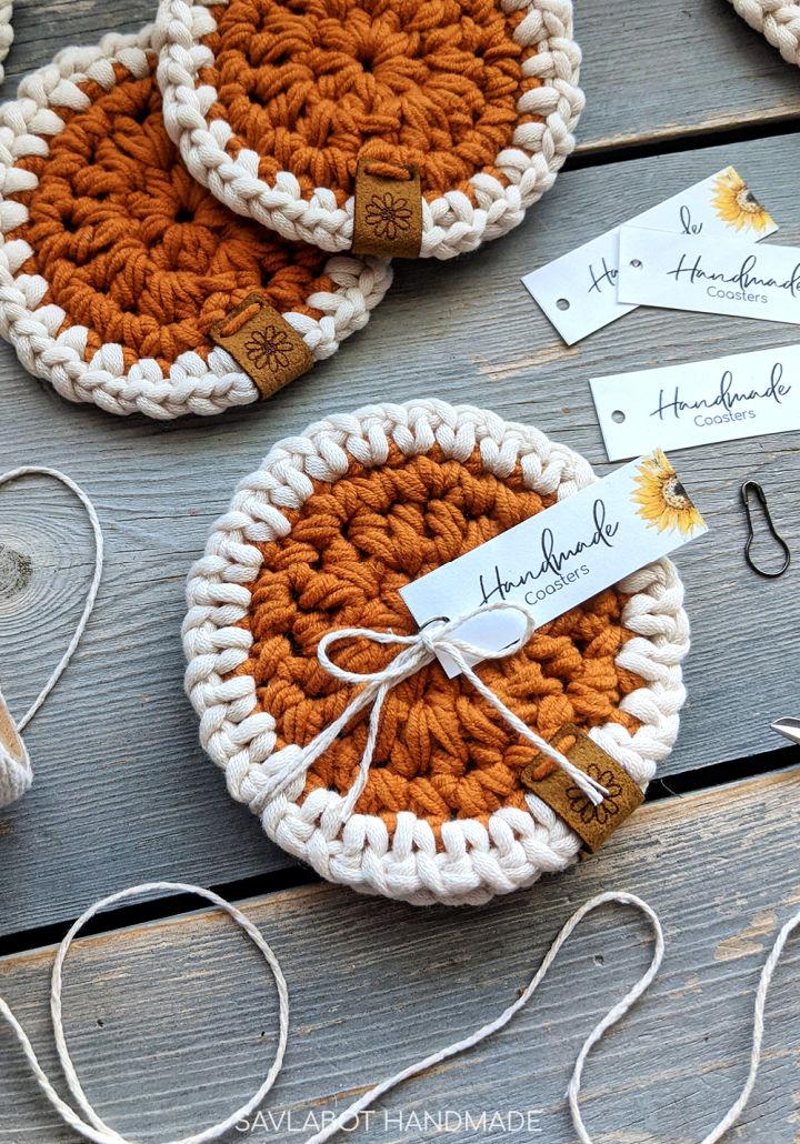 Crocheted Round Floral Coaster Pattern