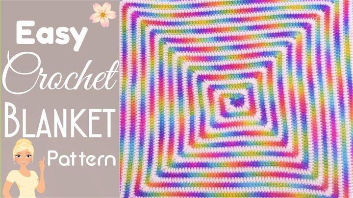 Spiral Granny Square Crochet Baby Blanket Pattern