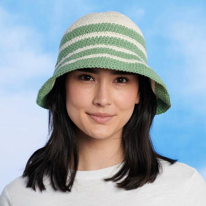 Summer Stripes Crochet Bucket Hat PDF Pattern