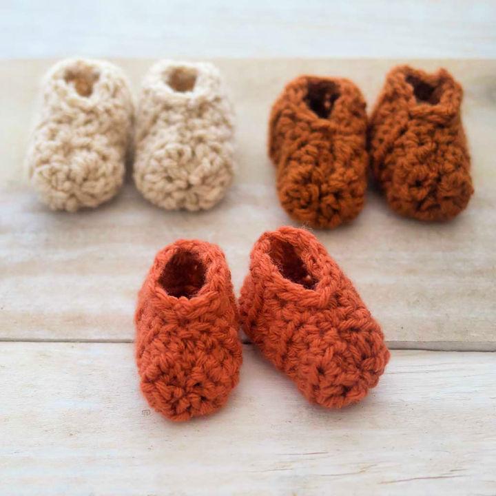Super Easy Crochet Baby Booties Pattern For Beginners