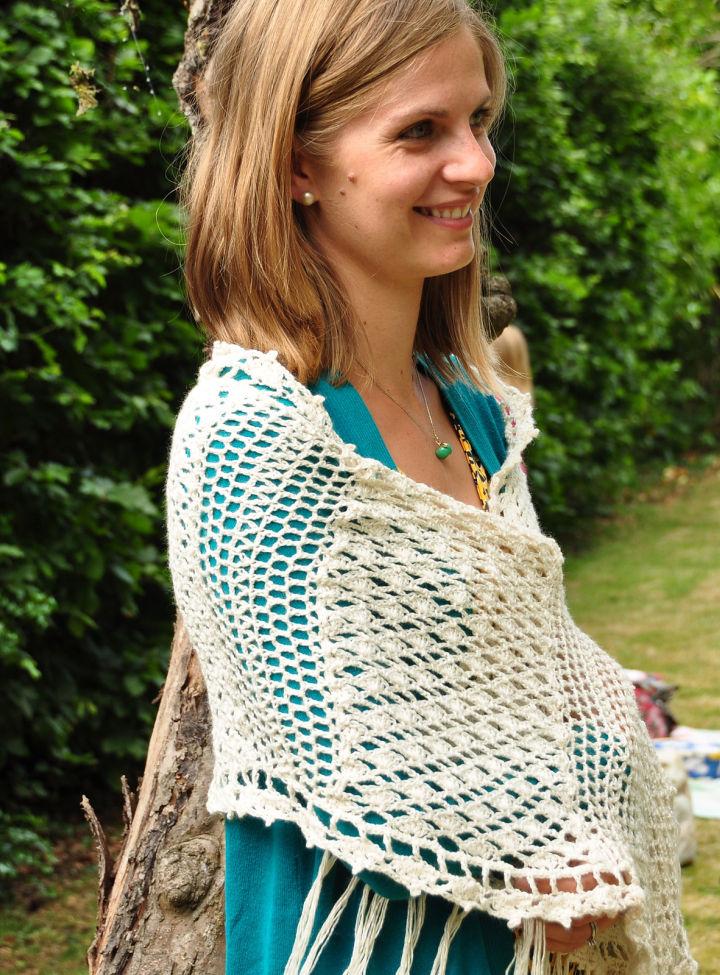 Pretty Crochet Vintage Shoulder Shawl Design