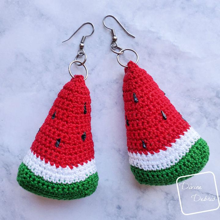 Wonderful Crochet Watermelon Earrings Pattern